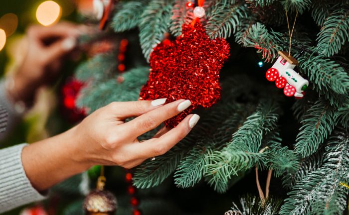 christmas tree and baubles