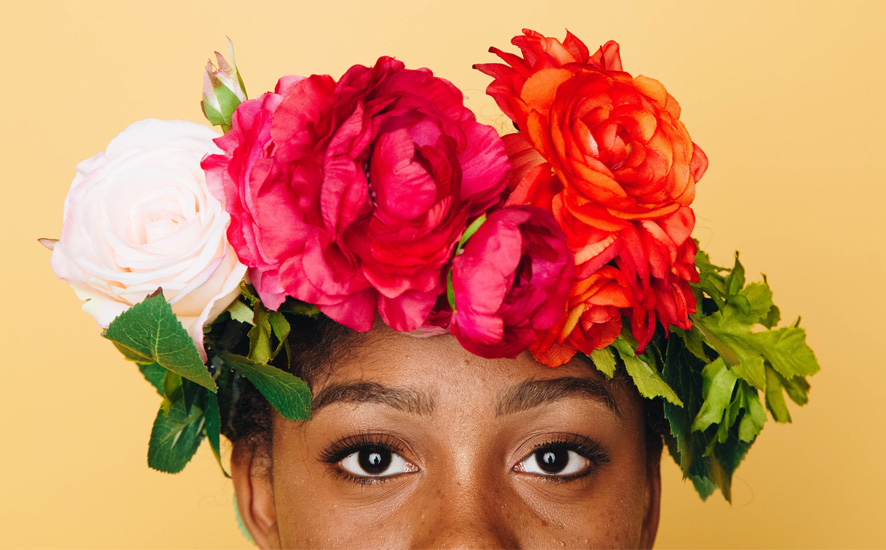 woman with a flower crown