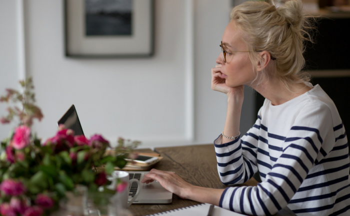 woman with a laptop