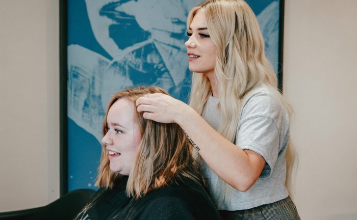 A hairdresser and a customer