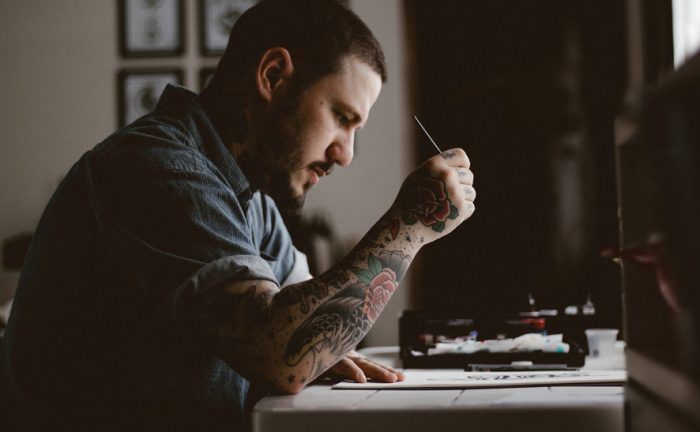 a stressed out tattoo artist